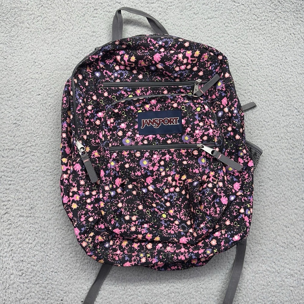 JanSport TDN7 Big Student Backpack T4750313 Purple / Pink Floral School Travel‎